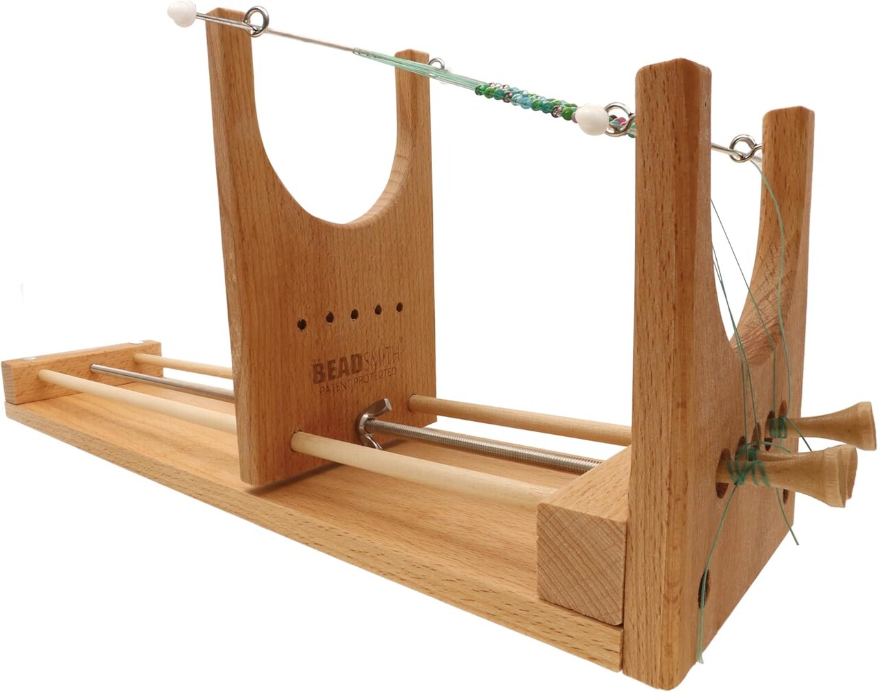 The Beadsmith Rick's Beading Loom, 13.5 x 3.75 x 4.5 inches, Wooden, Two-Warp Loom, Illustrated Instructions Included, No Assembly Required, Use to Create Necklace and Bracelet Designs